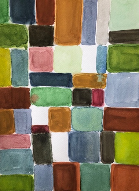 'Pixels 6', watercolour on paper